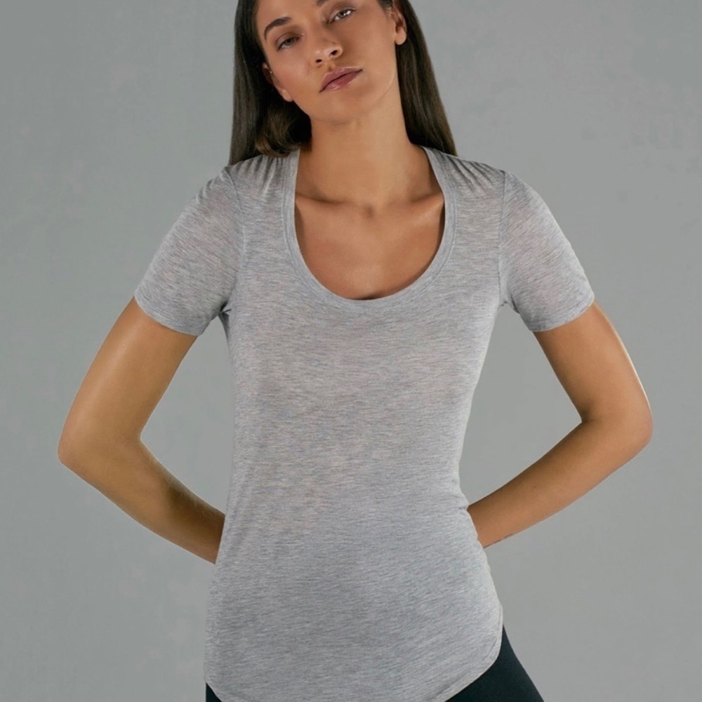 ATM scoop neck Heather gray modal tissue tee size XS